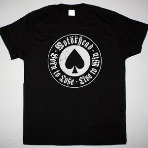 Motorhead Born To Lose Live To Win Black Graphic T-Shirt Rock Band Music Fan .